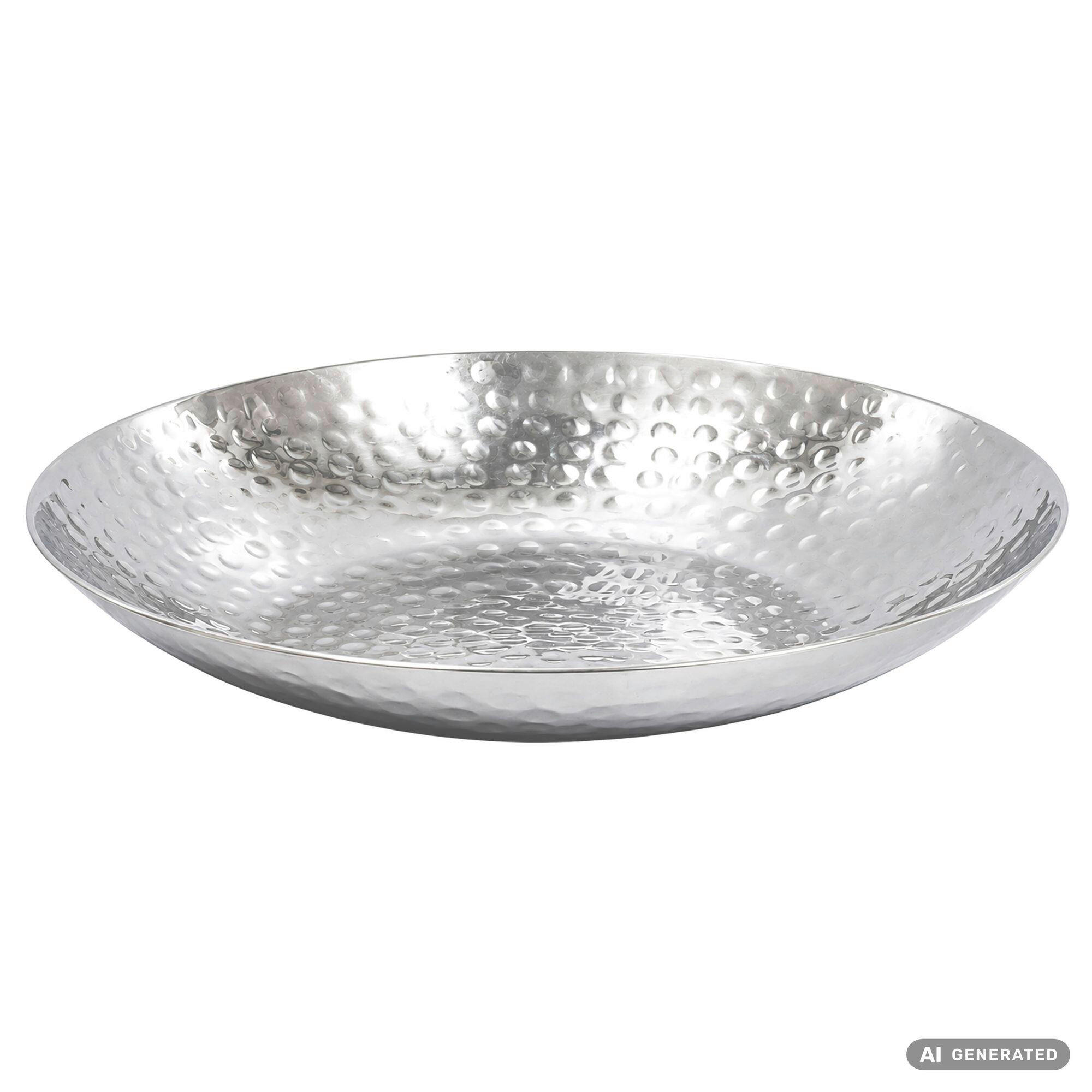 OBSTSCHALE  - Silberfarben, Design, Metall (50/8/50cm) - Livetastic
