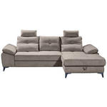 ECKSOFA Sandfarben Mikrovelours  - Sandfarben/Chromfarben, KONVENTIONELL, Kunststoff/Textil (270/170cm) - Carryhome