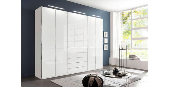 DREHTÜRENSCHRANK 300/236/58 cm 6-türig Weiß - Chromfarben/Weiß, KONVENTIONELL, Glas/Holzwerkstoff (300/236/58cm) - Novel