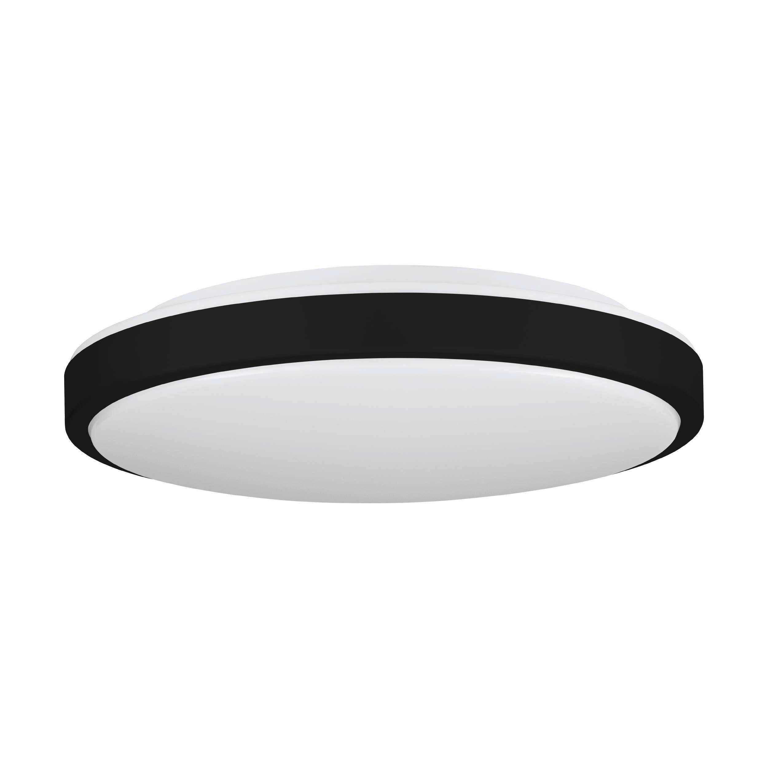 DECKENLEUCHTE 43/9 cm   - Schwarz/Weiß, Basics, Kunststoff/Metall (43/9cm) - Eglo