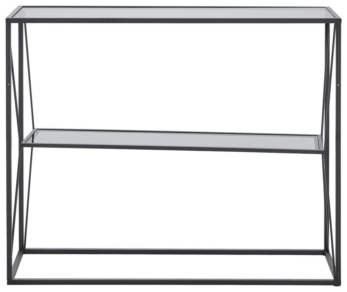 KONSOLENTISCH Grau, Schwarz  - Schwarz/Grau, Trend, Glas/Metall (100/30/80cm) - Xora