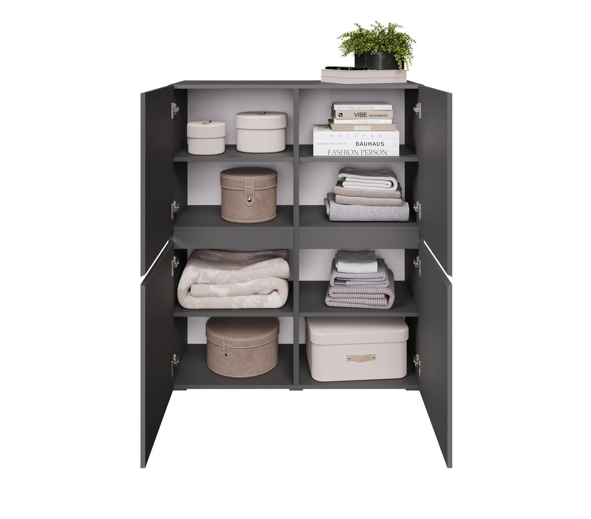 HIGHBOARD  99,4/119,4/39,8 cm  - Anthrazit/Schwarz, Design, Holzwerkstoff/Kunststoff (99,4/119,4/39,8cm) - Xora