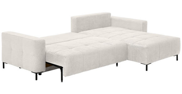 ECKSOFA  in Webstoff Weiß  - Schwarz/Weiß, KONVENTIONELL, Textil/Metall (292/192cm) - Carryhome