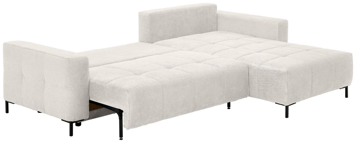 HÖRNSOFFA i vävt tyg vit  - vit/svart, Klassisk, metall/textil (292/192cm) - MID.YOU