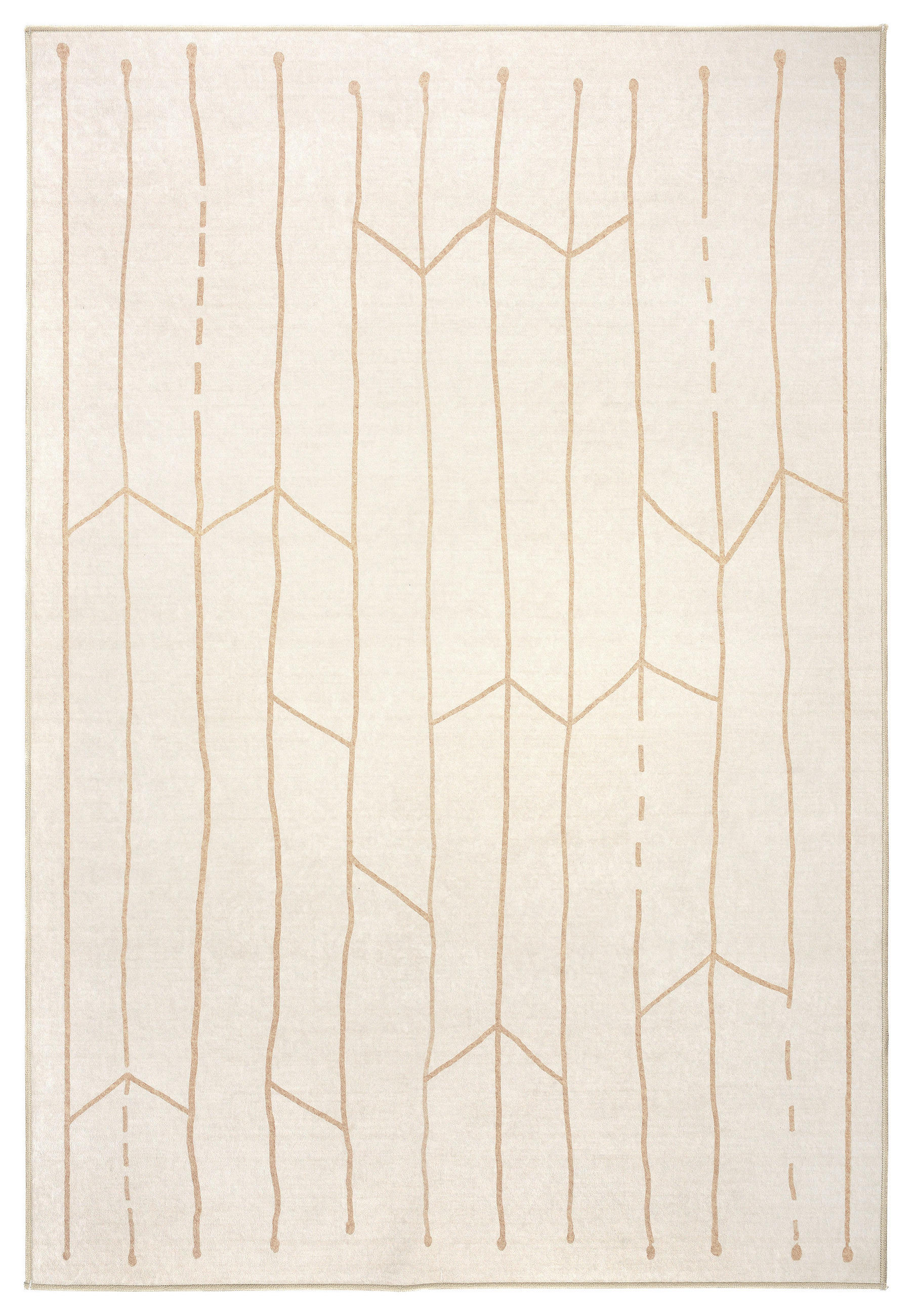 FLACHWEBETEPPICH 130/190 cm LIVING-TUAREG, waschbar Creme, Honig  - Creme/Honig, Design, Kunststoff/Textil (130/190cm) - Lindorug