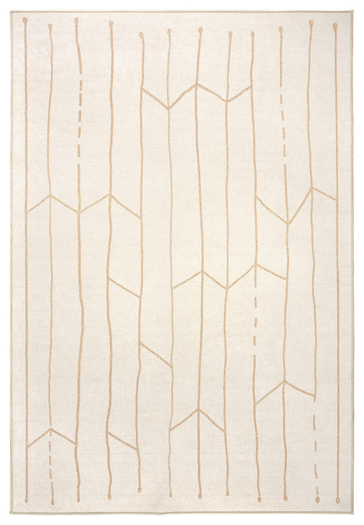 FLACHWEBETEPPICH 130/190 cm LIVING-TUAREG, waschbar Creme, Honig  - Creme/Honig, Design, Kunststoff/Textil (130/190cm) - Lindorug
