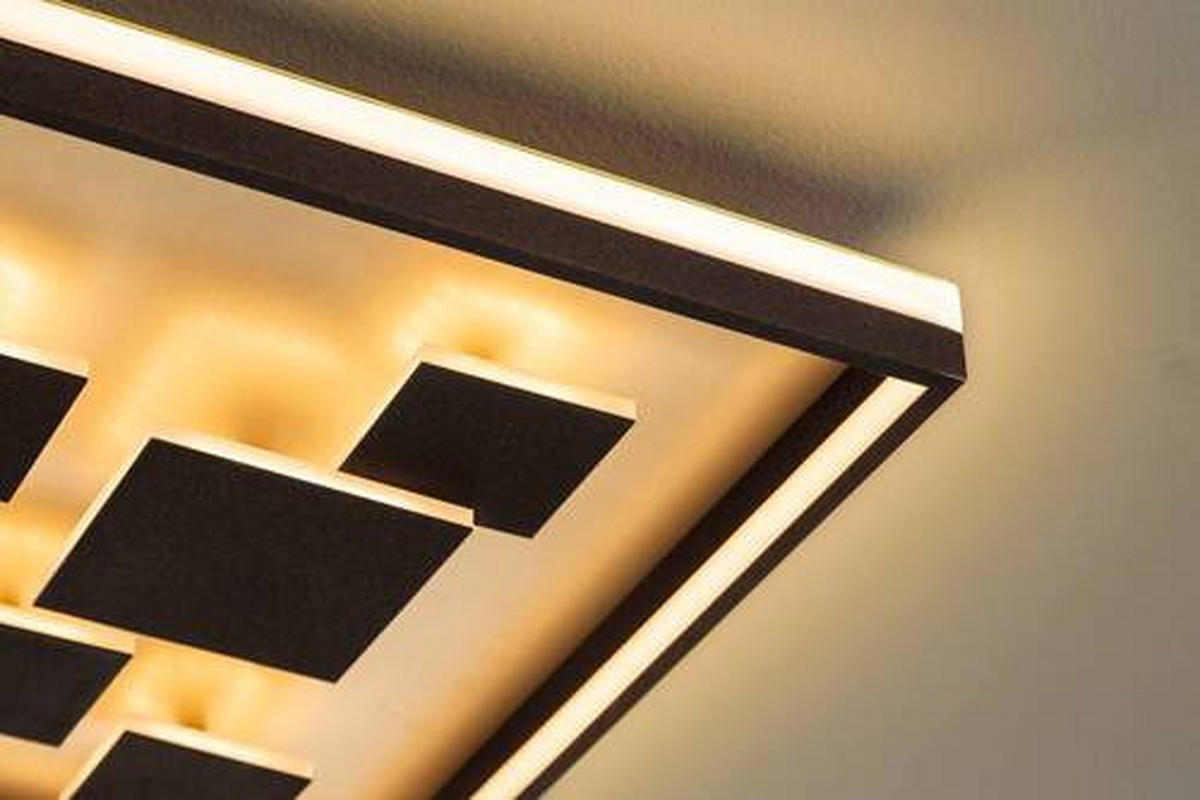 LED-DECKENLEUCHTE Rico 53/53/8,5 cm   - Rostfarben/Braun, Design, Metall (53/53/8,5cm) - Fischer & Honsel