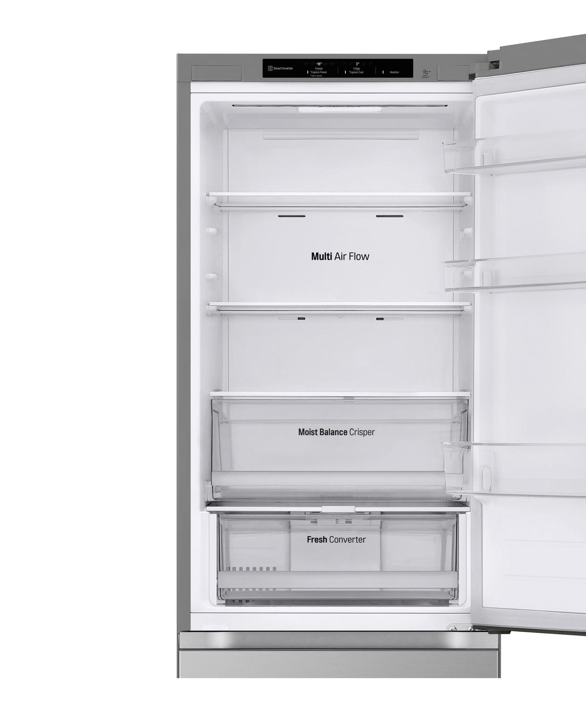 KÜHL-GEFRIER-KOMBINATION 59,5/186/68,2 cm GBV3100DPY  - Silberfarben, Trend, Glas/Kunststoff (59,5/186/68,2cm) - LG