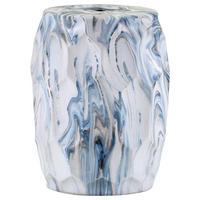 BEISTELLTISCH 30/30/60 cm Blau, Weiß Freiform  - Blau/Weiß, Design, Keramik (30/30/60cm) - Landscape