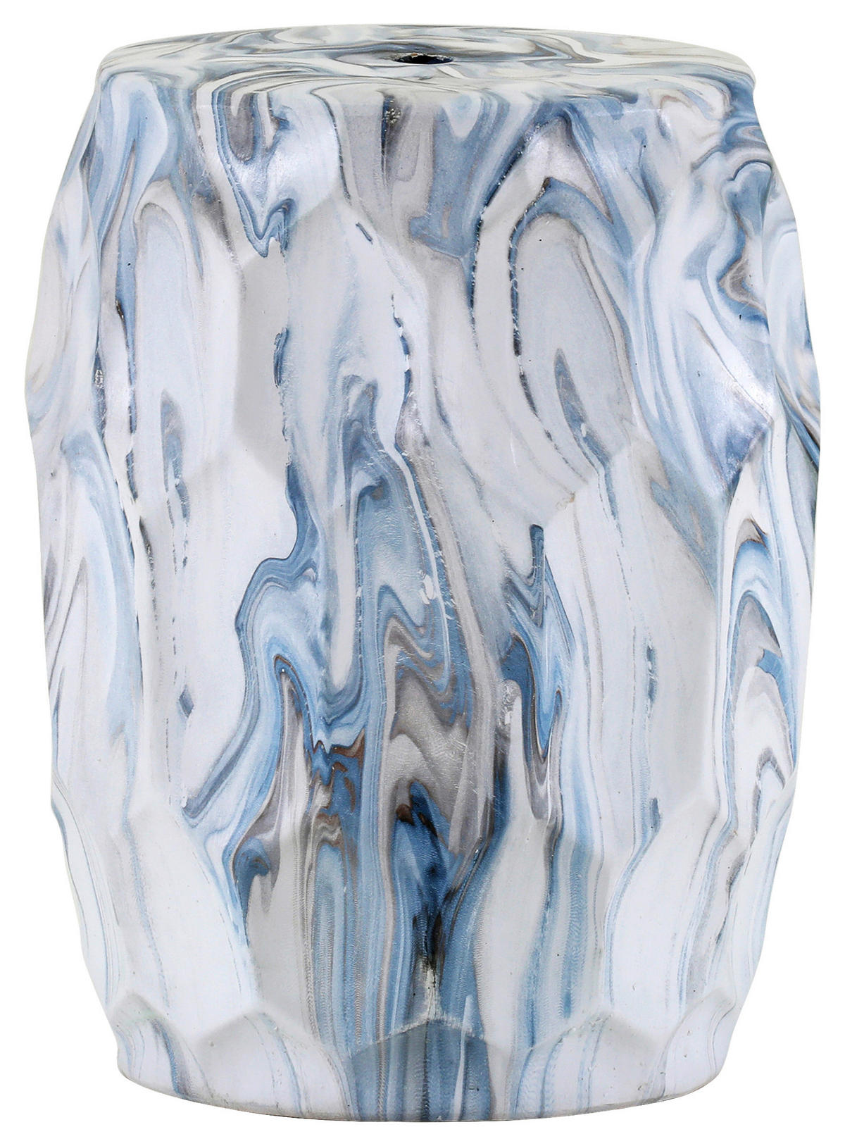 BEISTELLTISCH 30/30/60 cm Blau, Weiß Freiform  - Blau/Weiß, Design, Keramik (30/30/60cm) - Landscape