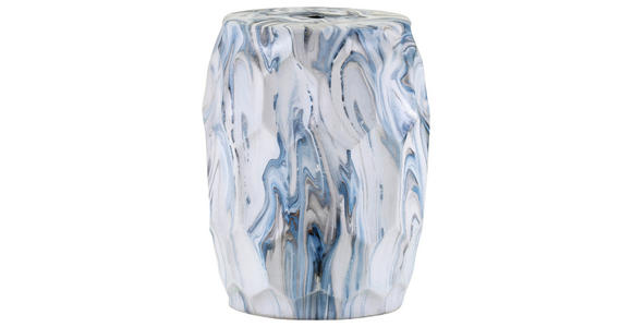 BEISTELLTISCH 30/30/60 cm Blau, Weiß Freiform  - Blau/Weiß, Design, Keramik (30/30/60cm) - Landscape