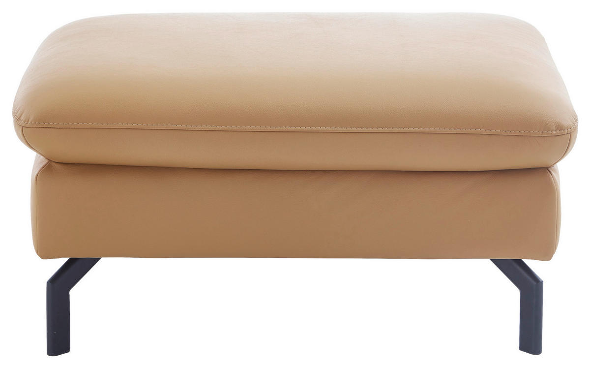 ECKSOFA in Echtleder Currygelb  - Currygelb/Schwarz, Design, Leder/Metall (194/250cm) - Beldomo Premium