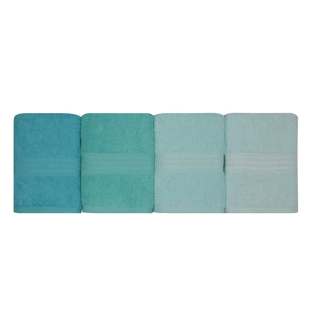 HANDTUCHSET Grün, Hellgrün, Mintgrün, Salbeigrün  - Salbeigrün/Hellgrün, Basics, Textil (50/90cm)