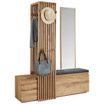 GARDEROBE  in 157/195/51 cm  - Eichefarben, Natur, Glas/Holz (157/195/51cm) - Linea Natura