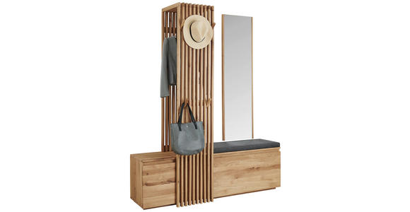 GARDEROBE  in 157/195/51 cm  - Eichefarben, Natur, Glas/Holz (157/195/51cm) - Linea Natura