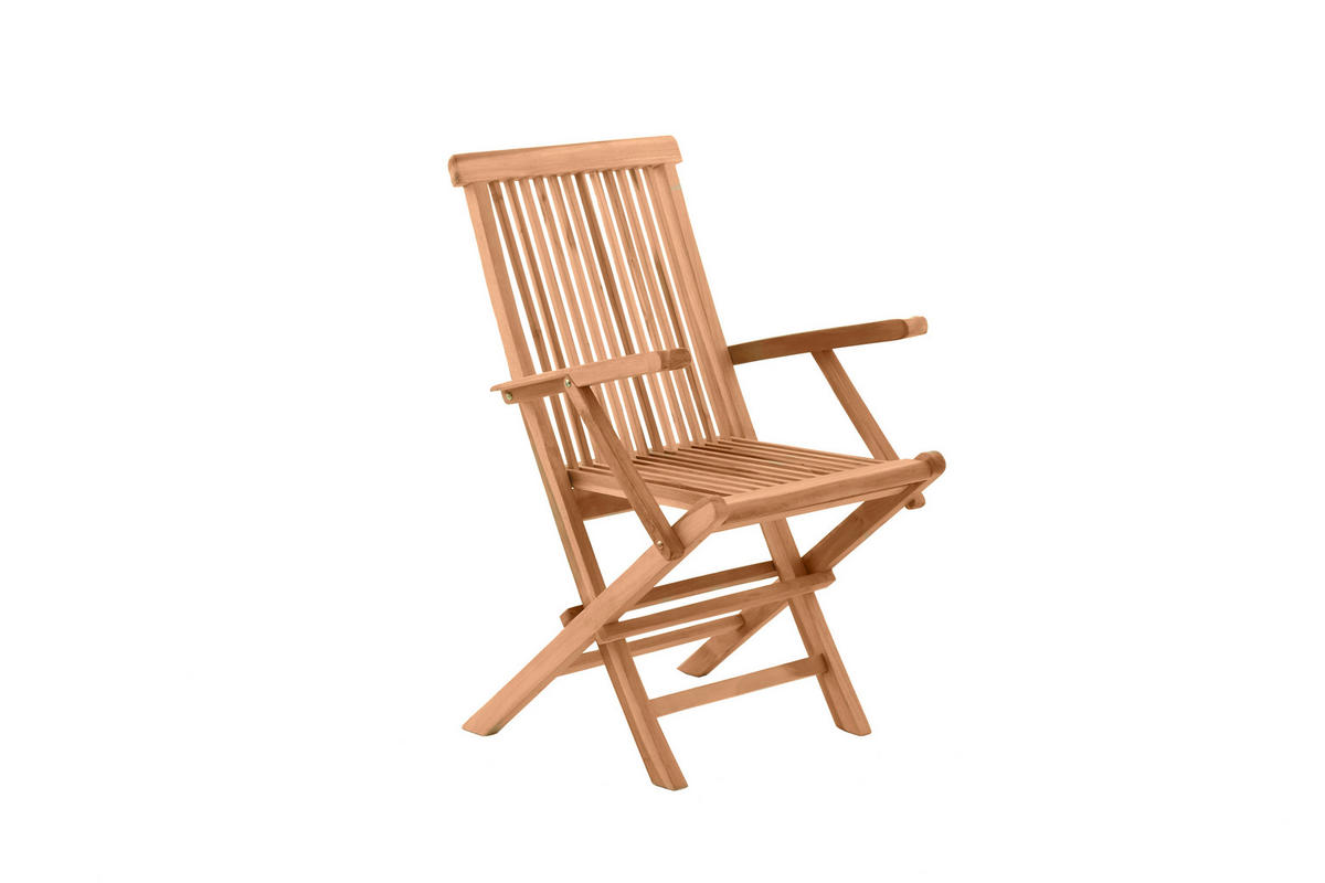 GARTENKLAPPSESSEL-SET in Holz Naturfarben  - Naturfarben, Natur, Holz (55/89/51cm) - Livetastic