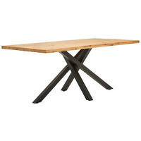 ESSTISCH in Holz 220/100/76 cm  - Wildeiche/Schwarz, Konventionell, Holz/Metall (220/100/76cm) - Valdera