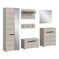 GARDEROBE 5-teilig  in 255/190/37 cm  - Kaschmir/Grau, Design, Holzwerkstoff (255/190/37cm) - MID.YOU