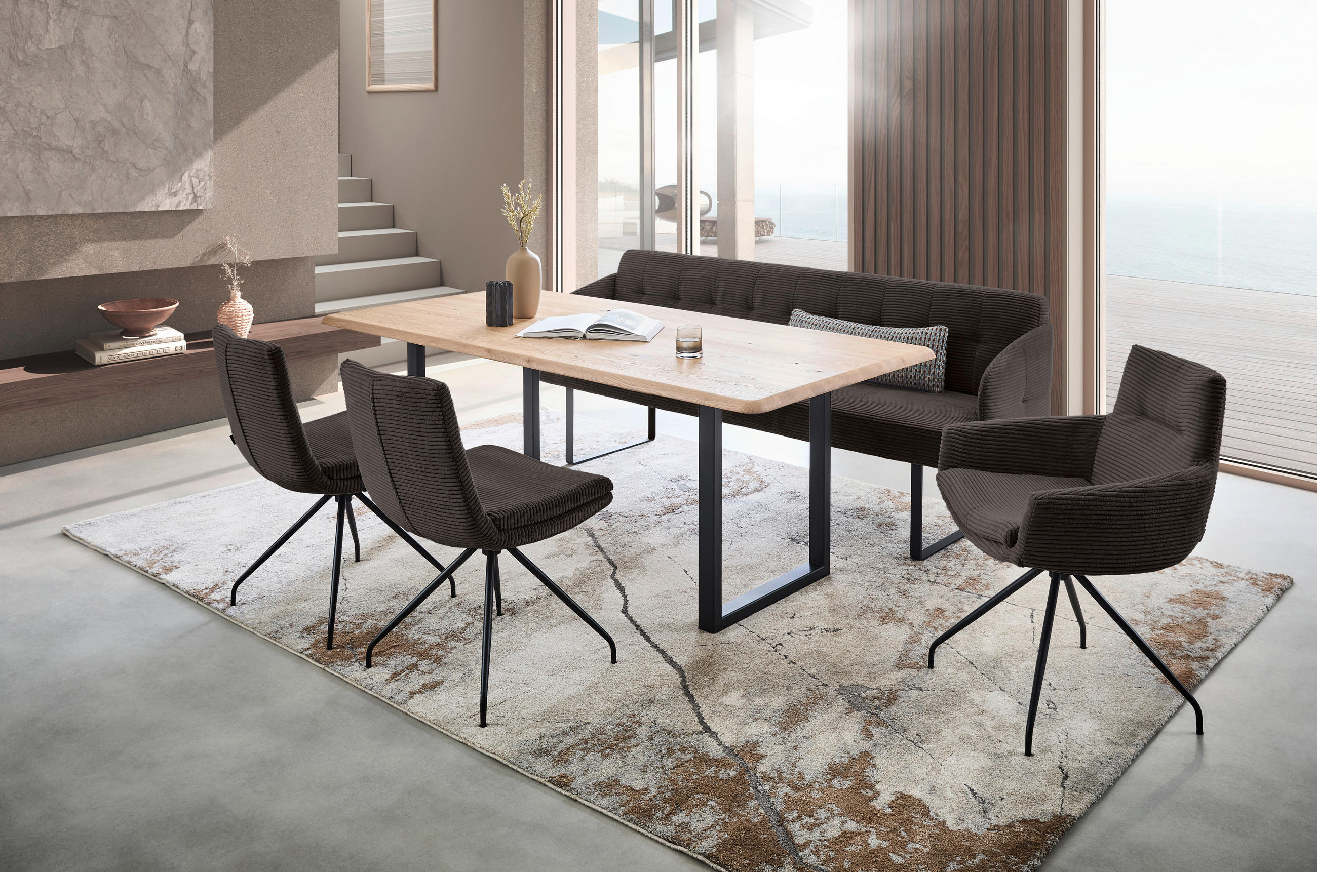STUHL - Schwarz/Mokka, Design, Textil/Metall (50/85/64cm) - Musterring