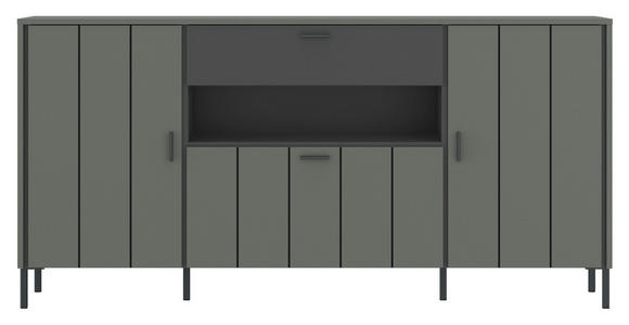 SIDEBOARD SHIRLEY 173,2/84,8/40 cm 1 Schublade(n)  - Schwarz/Grau, Design, Holzwerkstoff/Kunststoff (173,2/84,8/40cm) - Carryhome