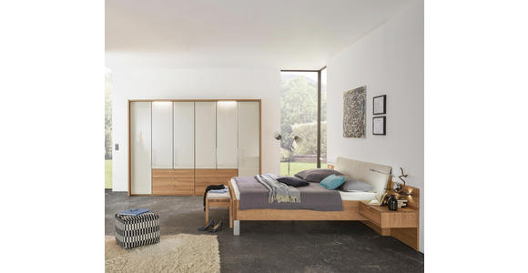 FALTTÜRENSCHRANK in Eichefarben, Champagner - Chromfarben/Champagner, KONVENTIONELL, Holz/Holzwerkstoff (300/216/58cm) - Dieter Knoll