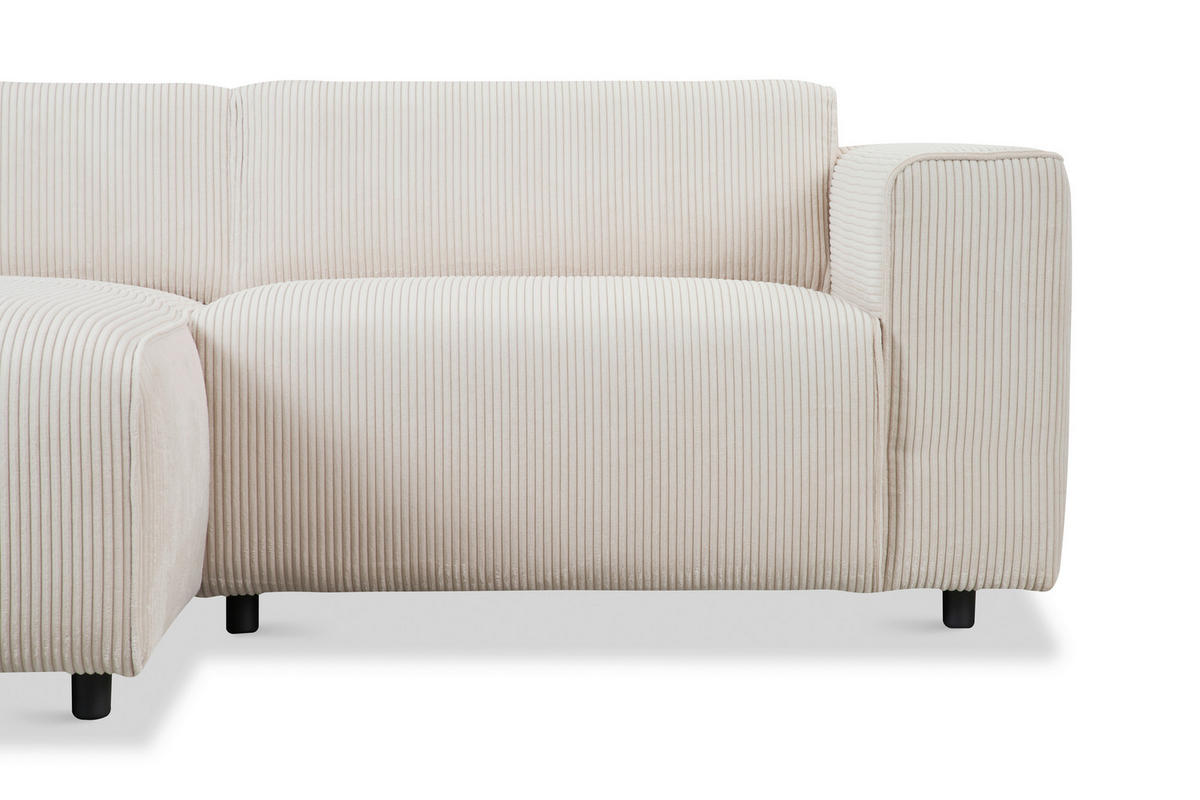 HÖRNSOFFA i manchester cremefärgad  - svart/cremefärgad, Design, textil/plast (161/234cm) - Livetastic