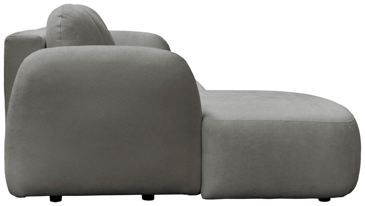 ECKSOFA VELU Grau Chenille  - Schwarz/Grau, Design, Textil (175/270cm) - MID.YOU