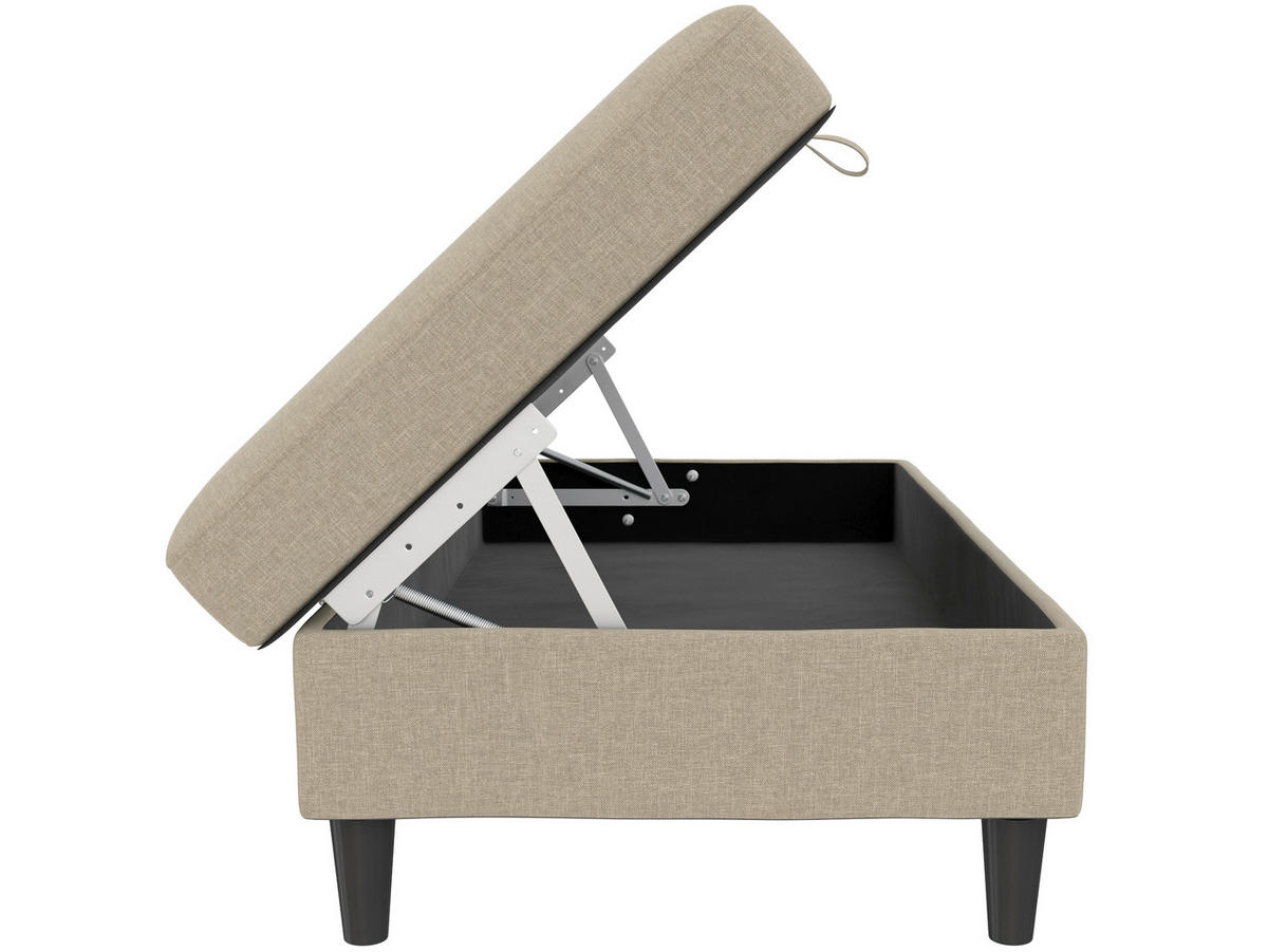HOCKER in Textil Cappuccino  - Schwarz/Cappuccino, Basics, Kunststoff/Textil (130/43/69cm) - Livetastic
