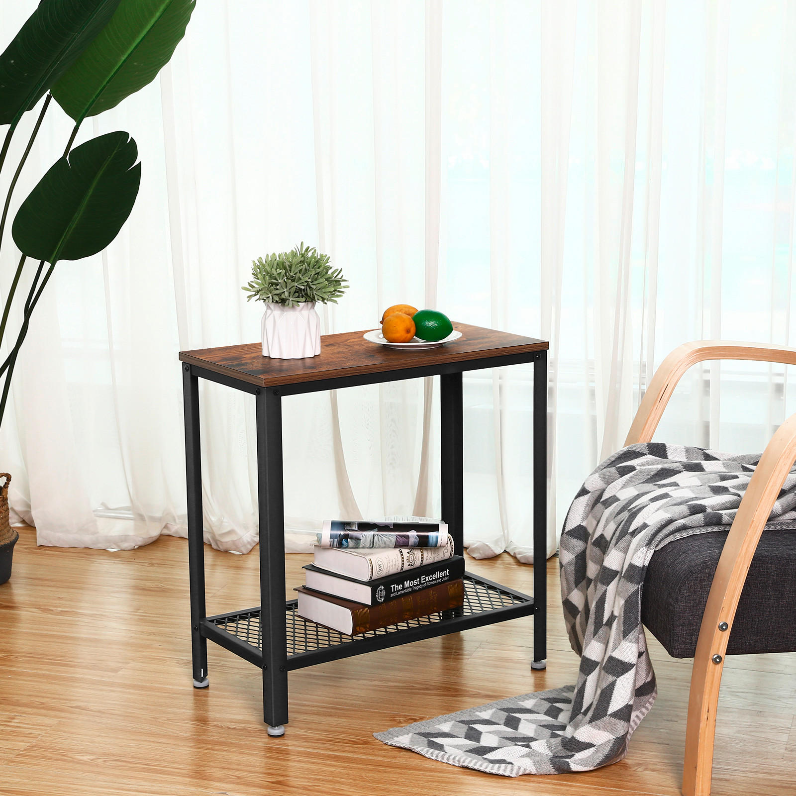 ODKLÁDACÍ STOLEK, hnědá, černá - černá/hnědá, Trend, kov/kompozitní dřevo (60/60/30cm) - Boxxx