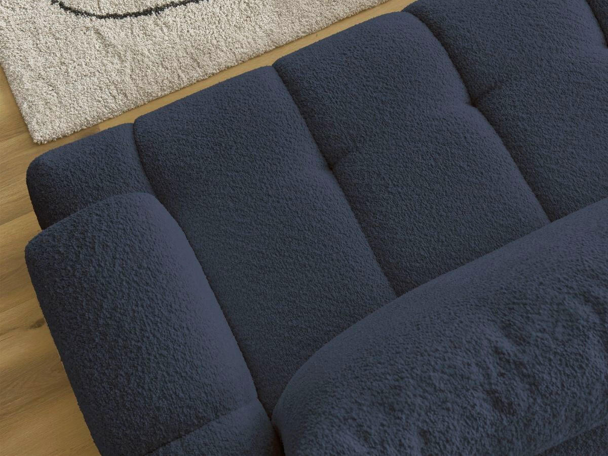 ECKSCHLAFSOFA FUJI Bouclé Dunkelblau  inkl.  - Schwarz/Dunkelblau, MODERN, Kunststoff/Textil (160/292cm)