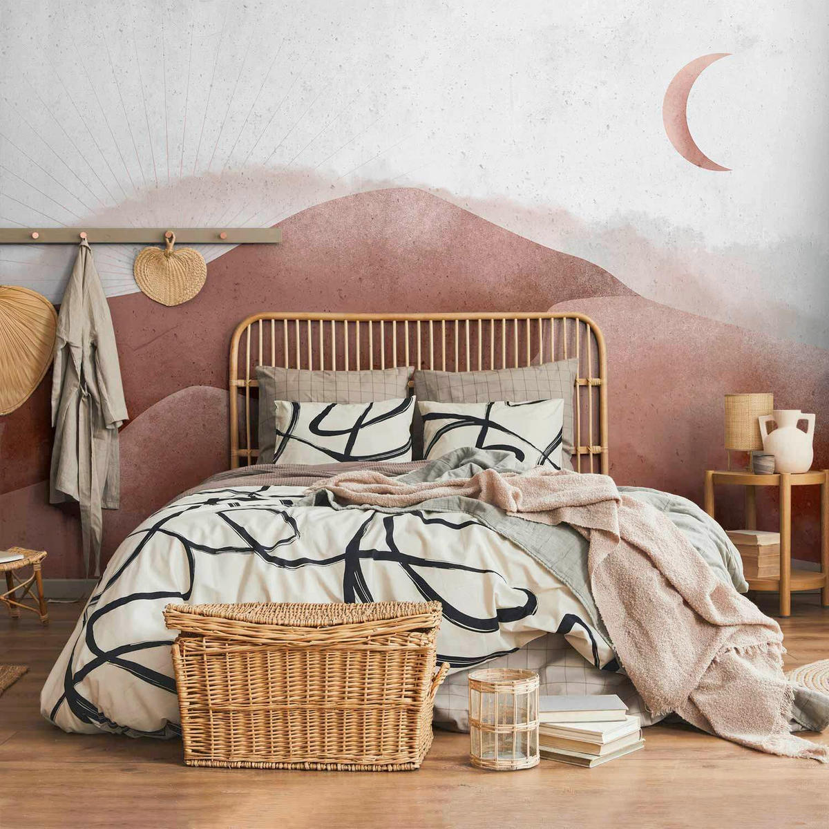 FOTOTAPET 150/105 cm  - pink/ljusgrå, Lifestyle, textil (150/105cm) - artgeist