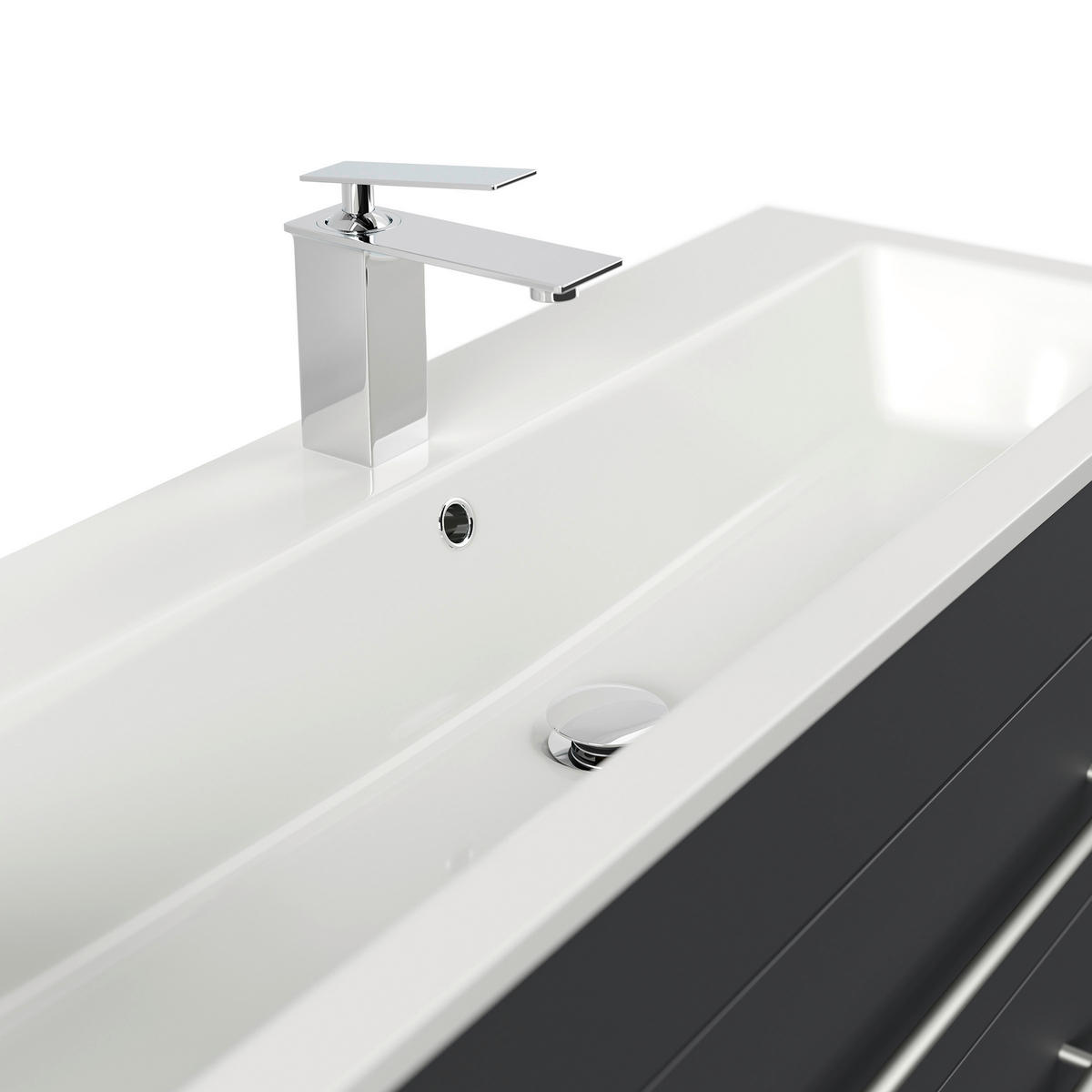 BADEZIMMER  in 100 cm  - Graphitfarben/Weiß, MODERN, Keramik/Holzwerkstoff (100cm) - MID.YOU