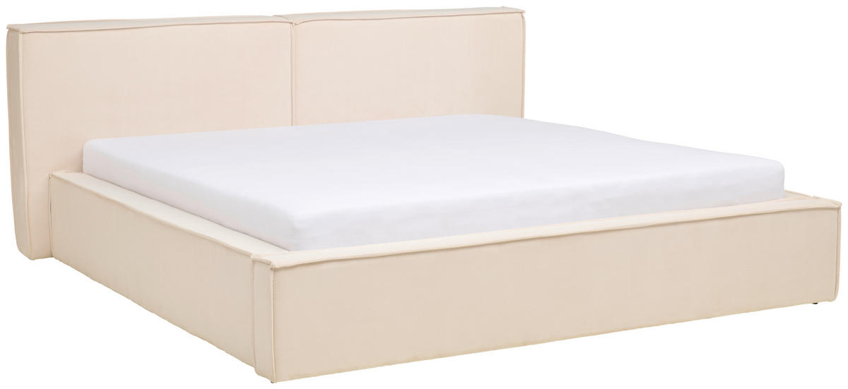 POLSTERBETT 180/200 cm  in Beige  - Beige/Schwarz, Modern, Holz/Kunststoff (180/200cm) - Livetastic