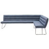 ECKBANK 284/184 cm Echtleder Blaugrau Metall   - Edelstahlfarben/Blaugrau, Design, Leder/Metall (284/184cm) - Dieter Knoll