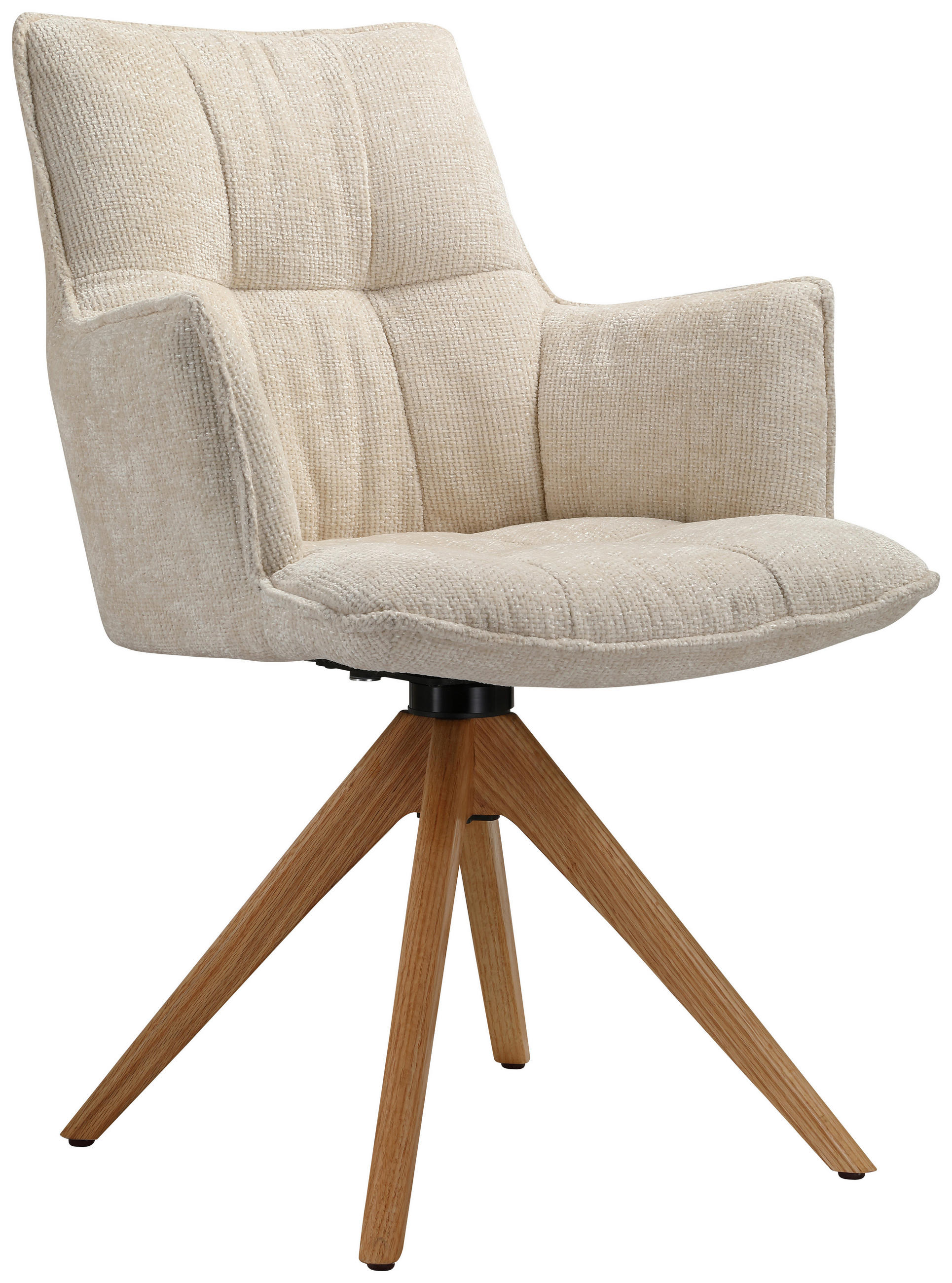 ARMLEHNSTUHL  in Eisen Chenille  - Eichefarben/Beige, Design, Holz/Textil (59,5/88,5/63cm) - Novel