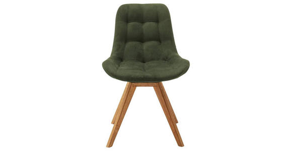 STUHL Flachgewebe Olivgrün - Olivgrün, KONVENTIONELL, Holz/Textil (56/84/63cm) - Carryhome