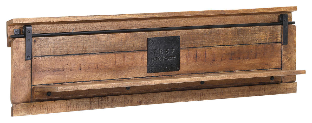 WANDBOARD Holz, Metall Mangoholz massiv Naturfarben  - Naturfarben, KONVENTIONELL, Holz/Metall (130/38/25cm) - Landscape