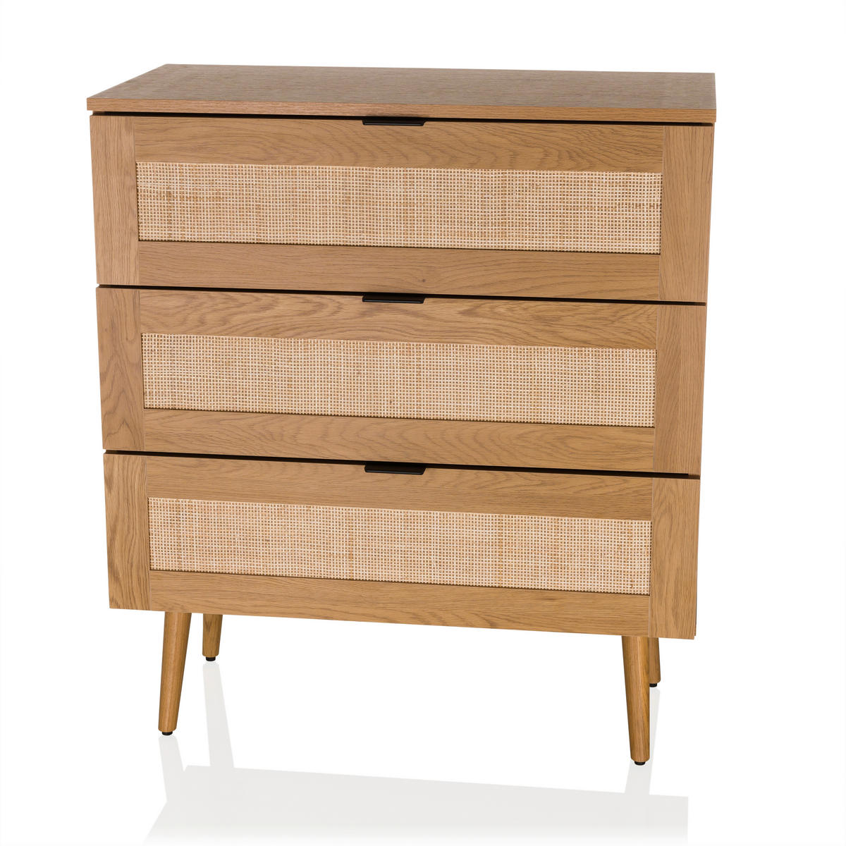 BYRÅ 80/90/40 cm  - svart/ekfärgad, Modern, trämaterial (80/90/40cm) - MID.YOU