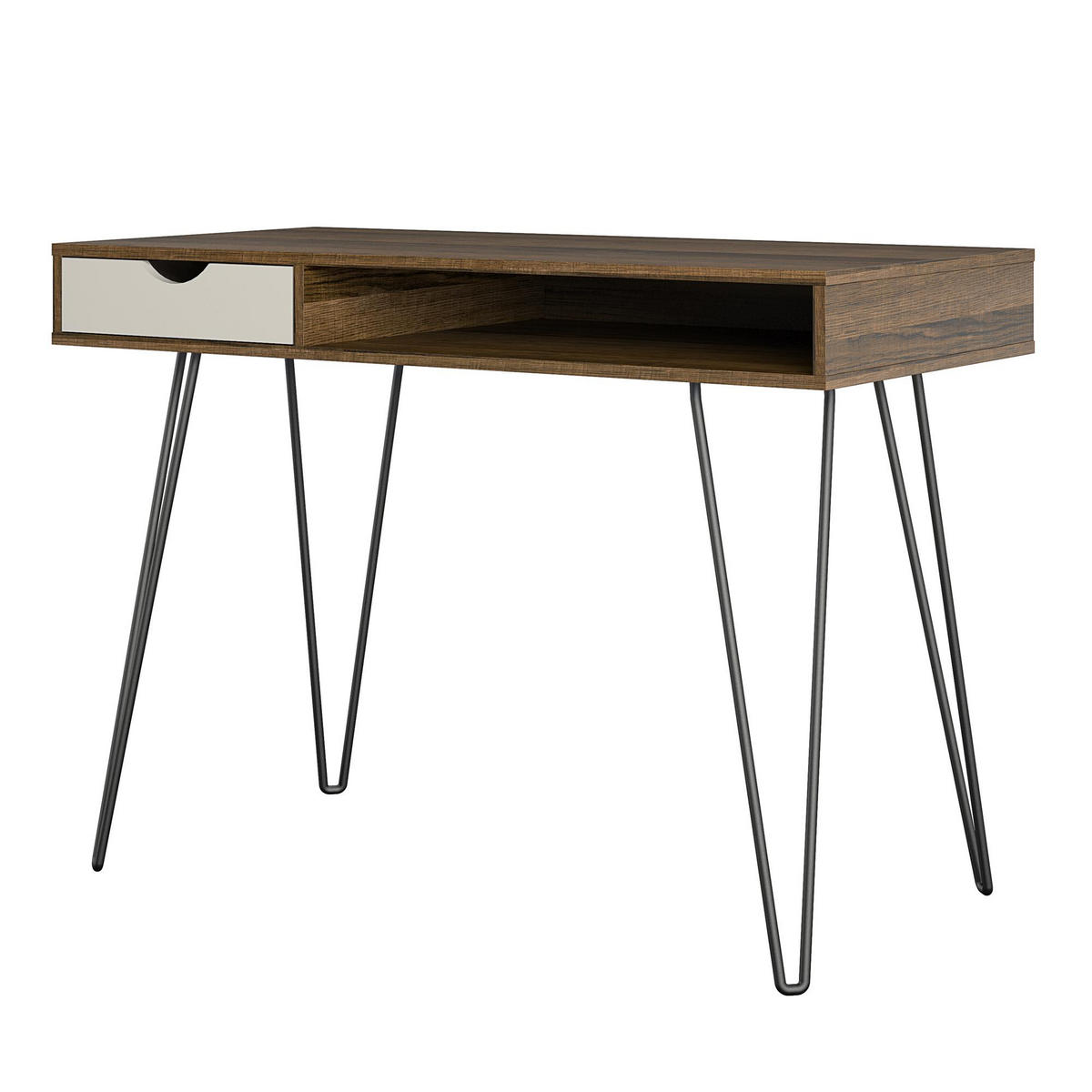 SCHREIBTISCH 104/77/49 cm  in Grau, Eichefarben  - Eichefarben/Eiche grau, Design, Holzwerkstoff/Metall (104/77/49cm) - MID.YOU