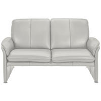 2,5-SITZER Hellgrau Echtleder  - Chromfarben/Hellgrau, KONVENTIONELL, Leder/Metall (186/90/86cm) - Celina Home