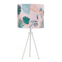 TISCHLEUCHTE 30/57 cm   - Weiß, Trend, Textil/Metall (30/57cm)