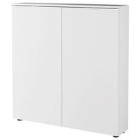 SCHUHSCHRANK 100/103/22 cm  - Weiss/Schwarz, Design, Holzwerkstoff/Metall (100/103/22cm) - Livetastic