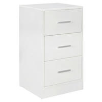 NOČNA OMARICA, bela  - srebrne barve/bela, Konvencionalno, kovina/umetna masa (37/68/35cm) - MID.YOU