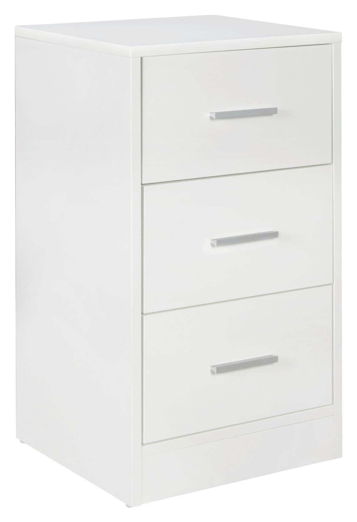 NOČNA OMARICA, bela  - srebrne barve/bela, Konvencionalno, kovina/umetna masa (37/68/35cm) - MID.YOU