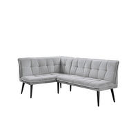 KLUPA KUTNA  srebrne boje  drvo, tekstil, drvni materijal      - srebrne boje/crna, Moderno, drvni materijal/drvo (240/161cm) - Livetastic