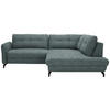 ECKSOFA  in Flachgewebe, Leinenoptik Blau  247/208 cm  - Blau/Schwarz, MODERN, Textil/Metall (247/208cm) - Xora