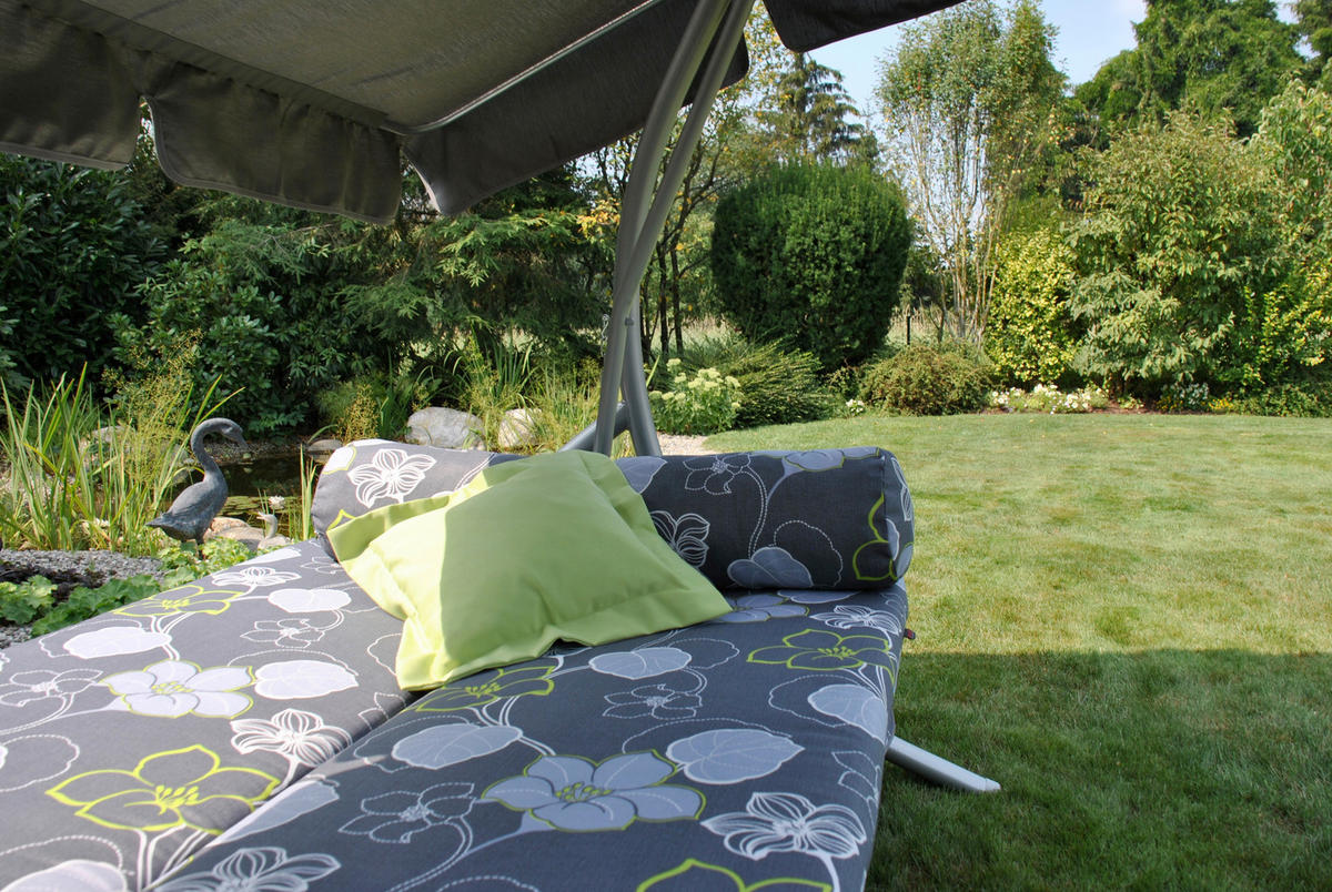 HOLLYWOODSCHAUKEL 210/160/145 cm  - Anthrazit/Grau, Basics, Kunststoff/Textil (210/160/145cm) - Boxxx