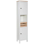 HOCHSCHRANK 44/195/33 cm  - Schwarz/Eiche San Remo, ROMANTIK / LANDHAUS, Holzwerkstoff/Kunststoff (44/195/33cm) - Xora