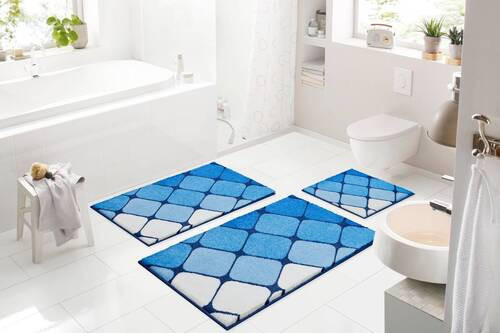 PREDLOŽKA PRED BIDET, 50/60 cm - modrá, Basics, textil/plast (50/60cm) - Grund