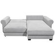 ECKSOFA Hellgrau Cord  - Hellgrau/Schwarz, KONVENTIONELL, Kunststoff/Textil (255/185cm) - Hom`in